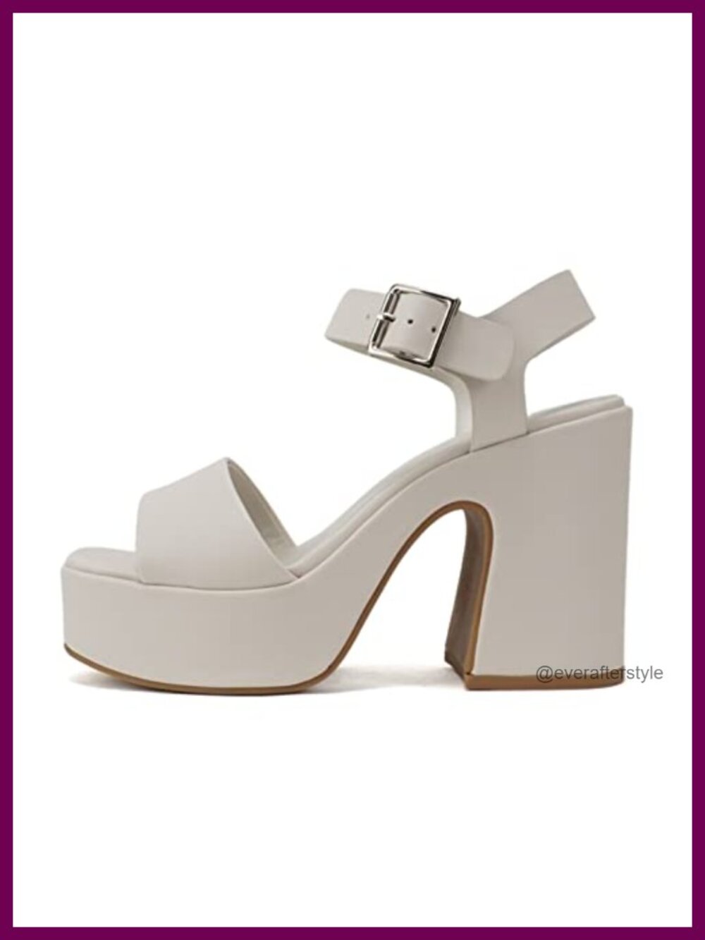 Women Open Toe Ankle Strap Platform Chunky High Heeled Sandal